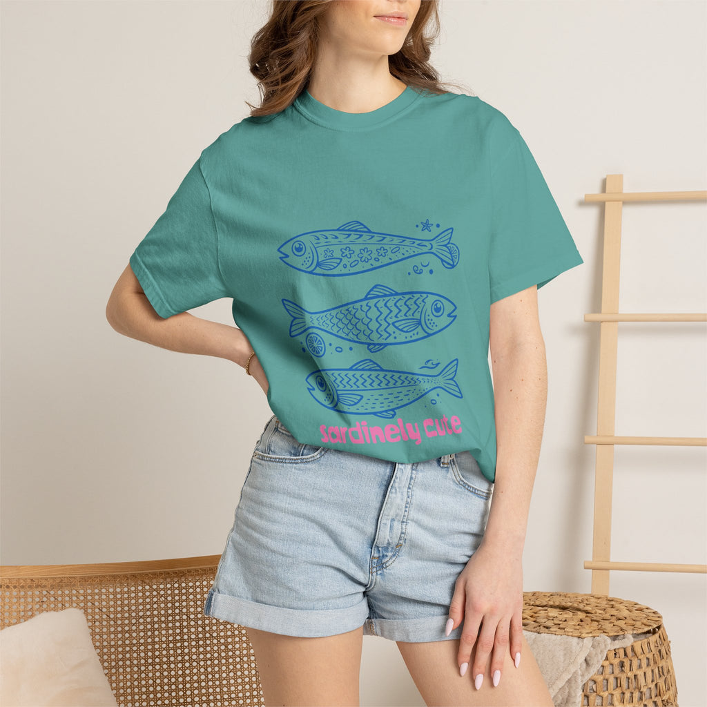 Sardinely Cute T‑Shirt — Cute Blue Sardine Illustration Tee