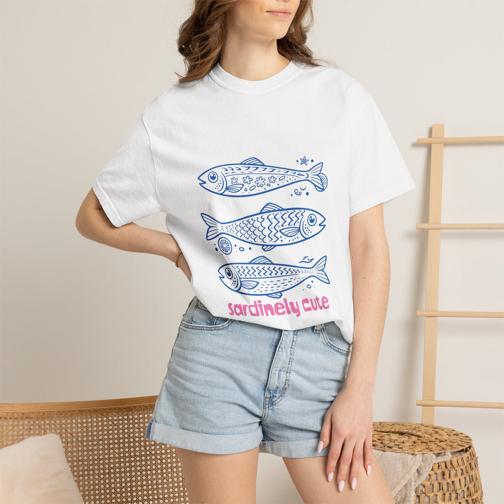Sardinely Cute T‑Shirt — Cute Blue Sardine Illustration Tee