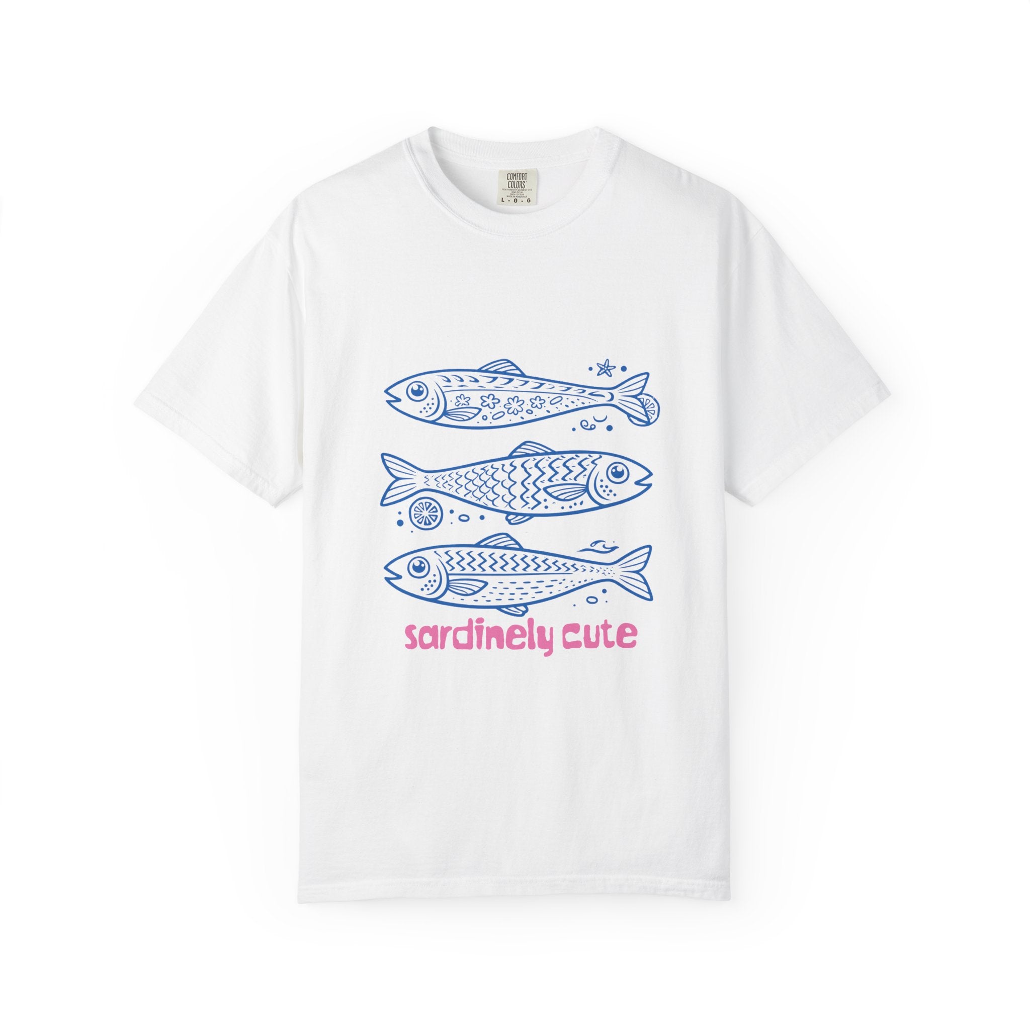 Sardinely Cute T‑Shirt — Cute Blue Sardine Illustration Tee