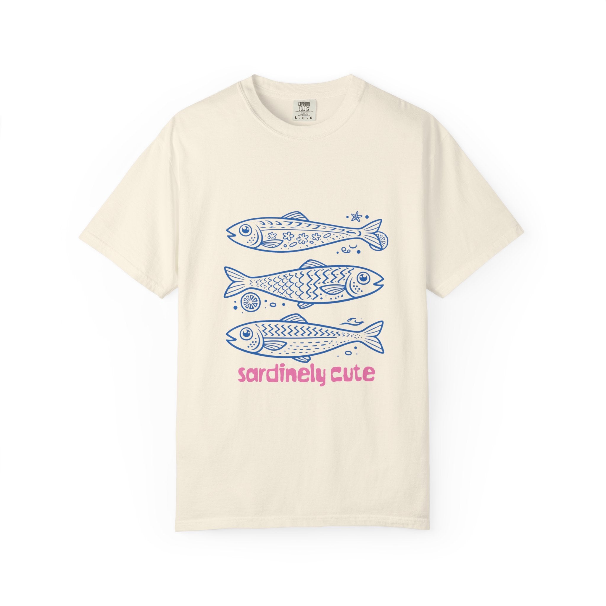 Sardinely Cute T‑Shirt — Cute Blue Sardine Illustration Tee