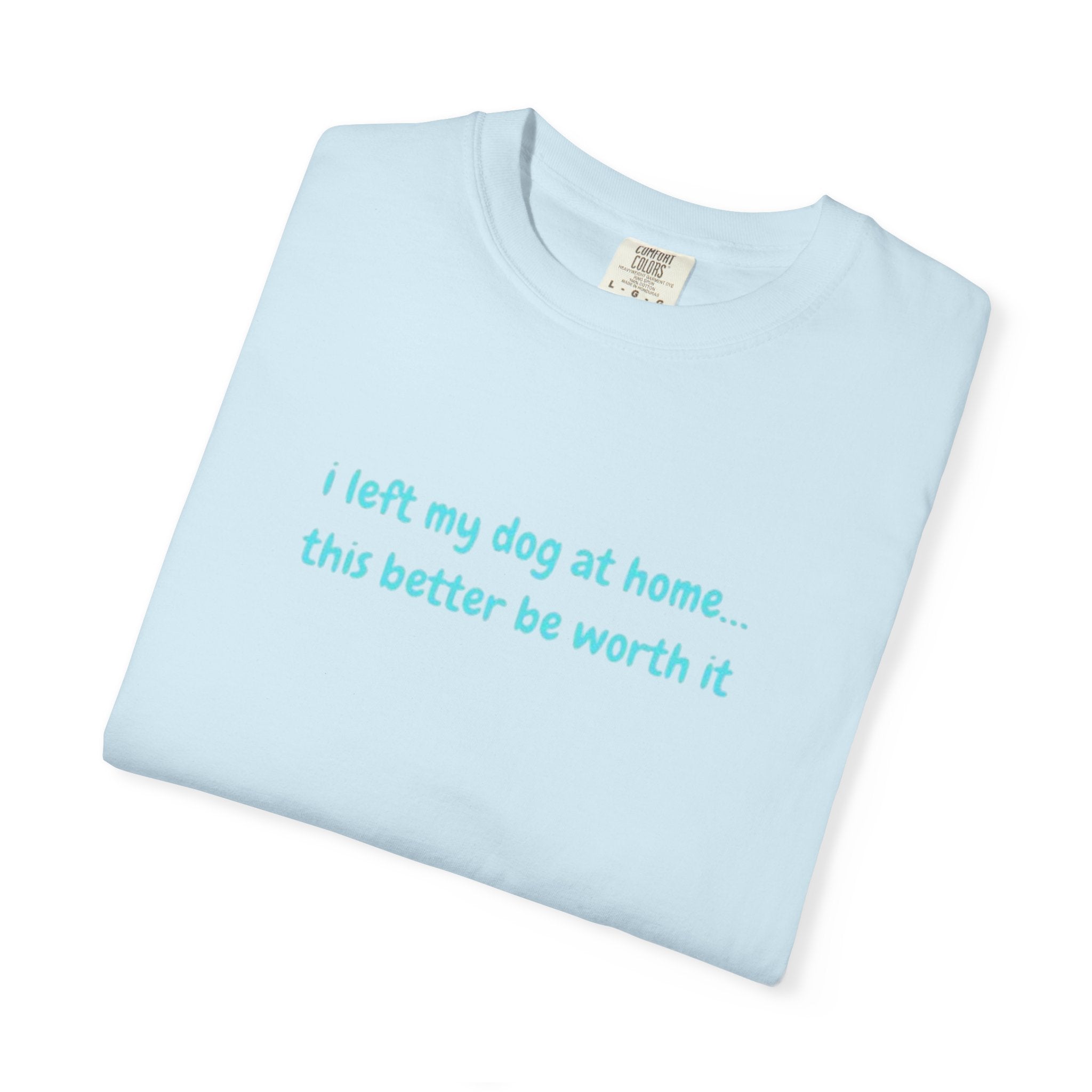 “I Left My Dog at Home… This Better Be Worth It” Blue Tee