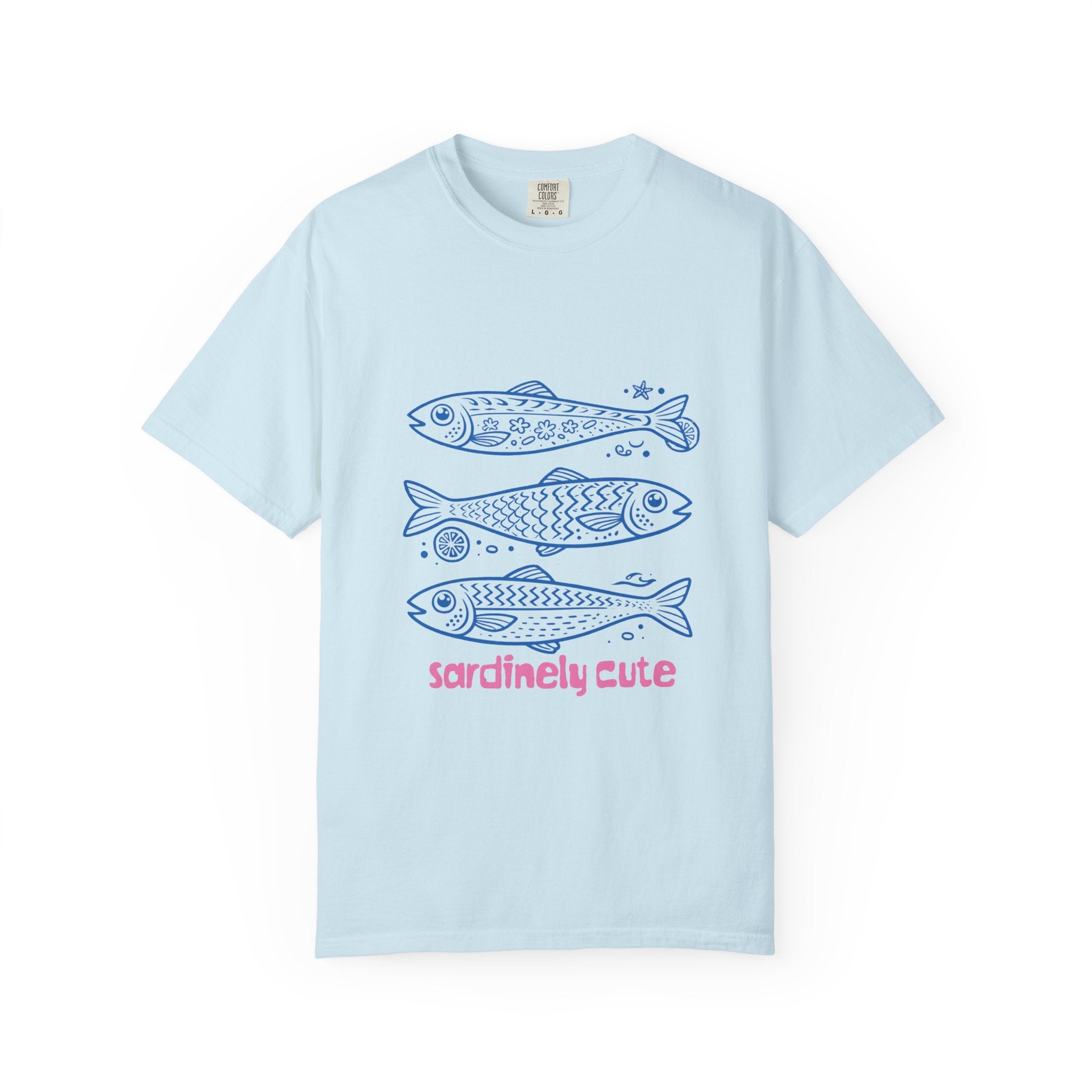 Sardinely Cute T‑Shirt — Cute Blue Sardine Illustration Tee