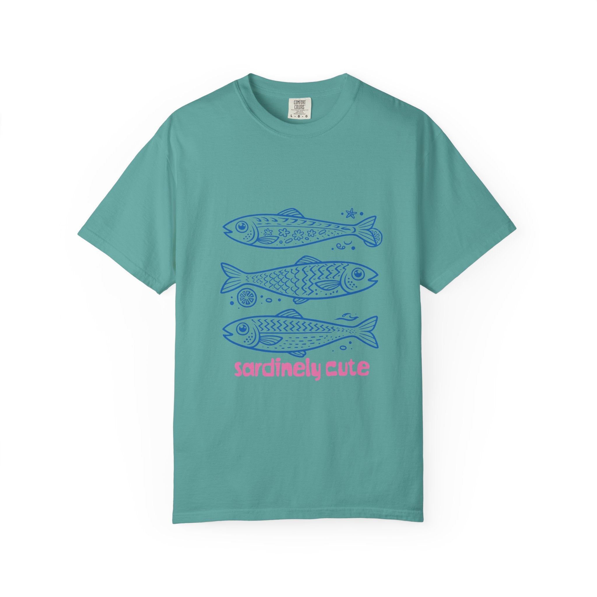 Sardinely Cute T‑Shirt — Cute Blue Sardine Illustration Tee